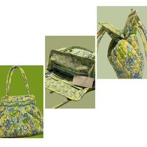 Vera Bradley Eloise English Meadow Kiss Lock Shoulder Bag Handbag Purse